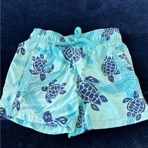 Vilebrequin Kids Swim Trunks - Green and Blue Turtle Print excellent condition